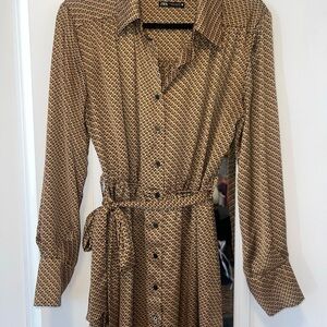 Zara Satin Button Up Dress